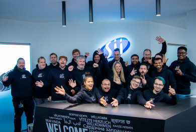 team in hoodies