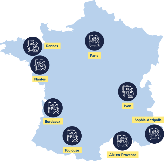 Carte des LAB SII Research en France